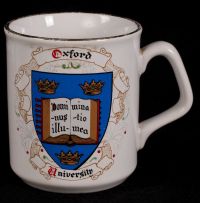 Oxford University Coat Arms Logo Coffee Mug Vintage